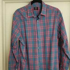 UNTUCKit Blue and Pink Casual Button Down Shirt